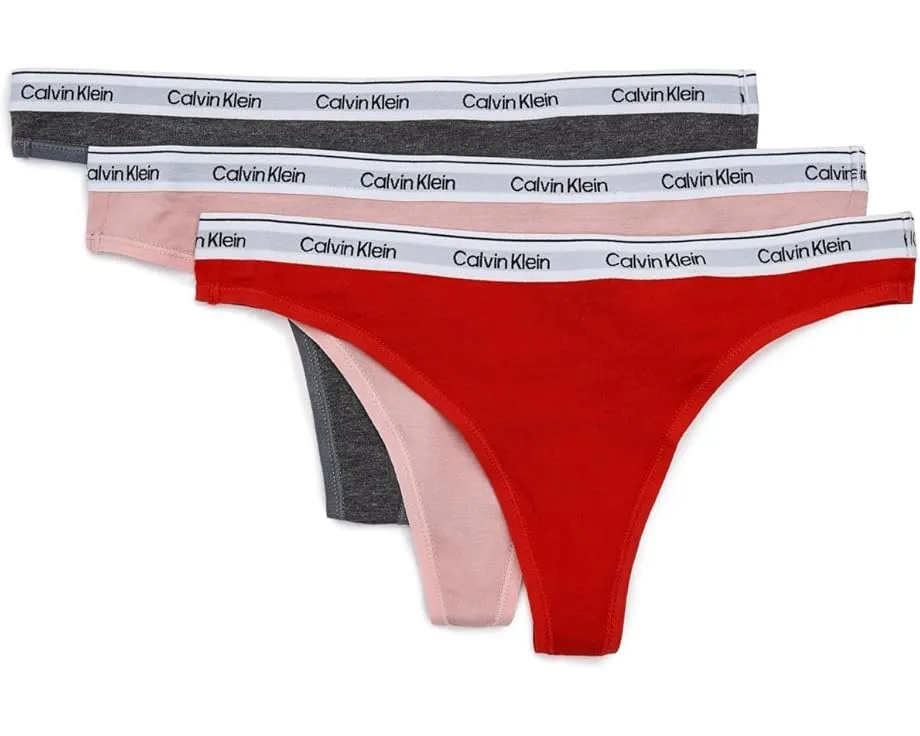 Calvin Klein Стринги Modern Logo 3 шт из мягкого хлопка