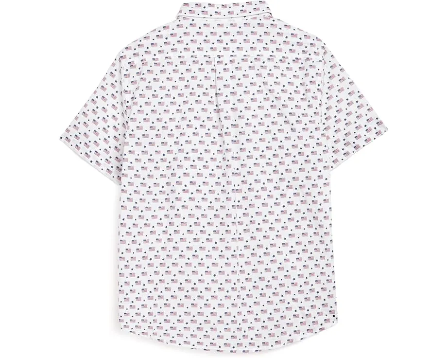 Рубашка Vineyard Vines Printed Cotton с коротким рукавом из хлопка