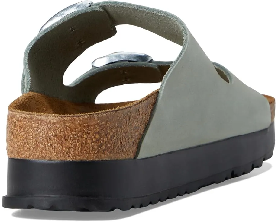 Сандалии Birkenstock Arizona Platform из нубука с пробково-латексной стелькой