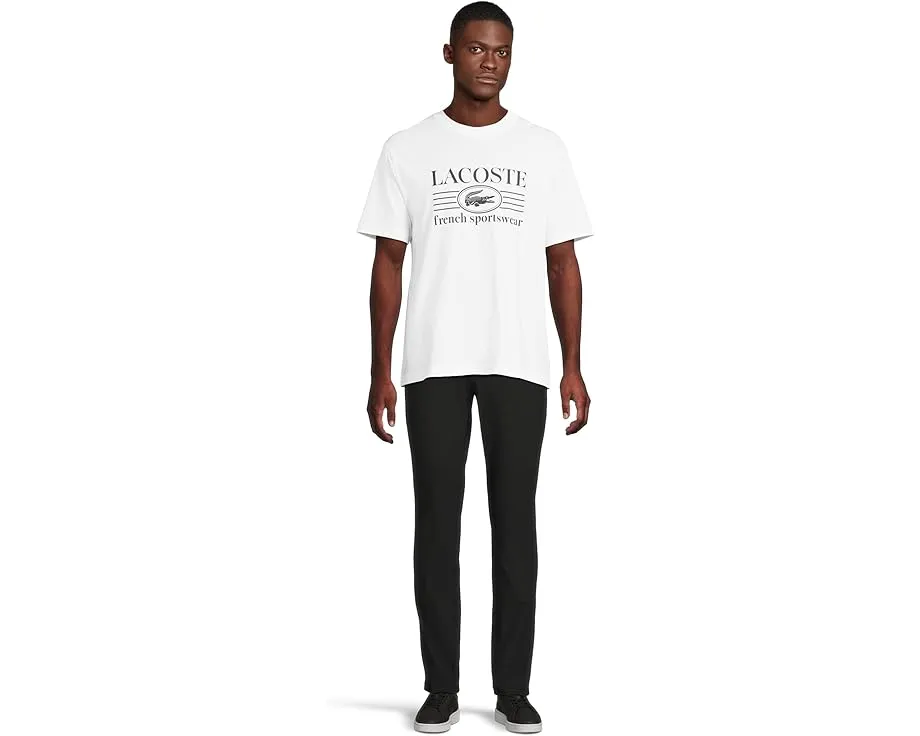 Футболка Lacoste Classic Fit Cotton Print с принтом и вышитым крокодилом