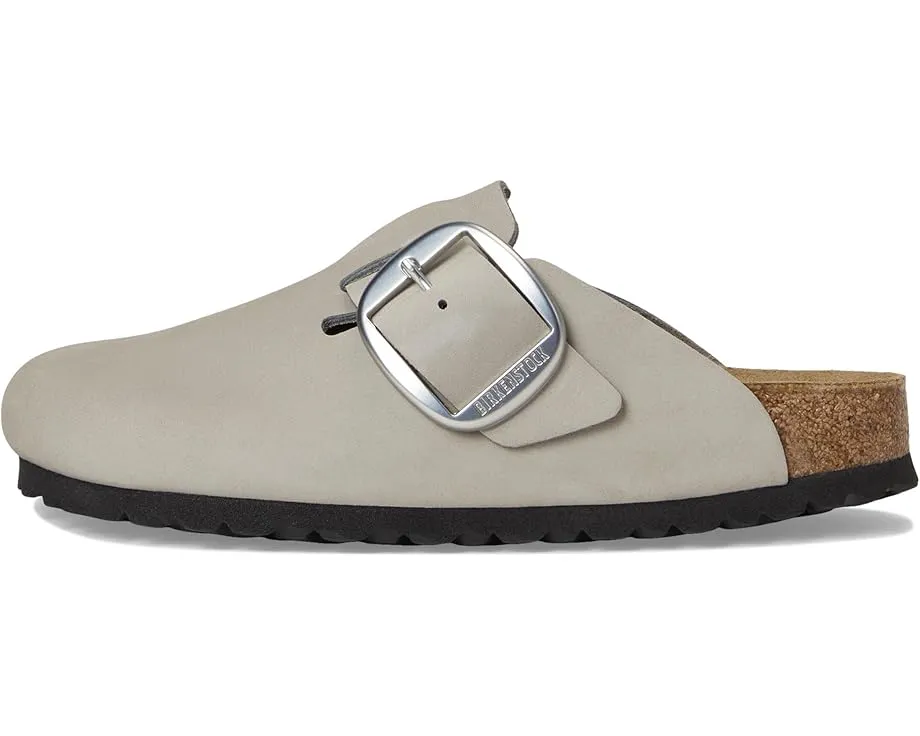 Клоги Birkenstock Boston Big Buckle из нубука с пробковой стелькой