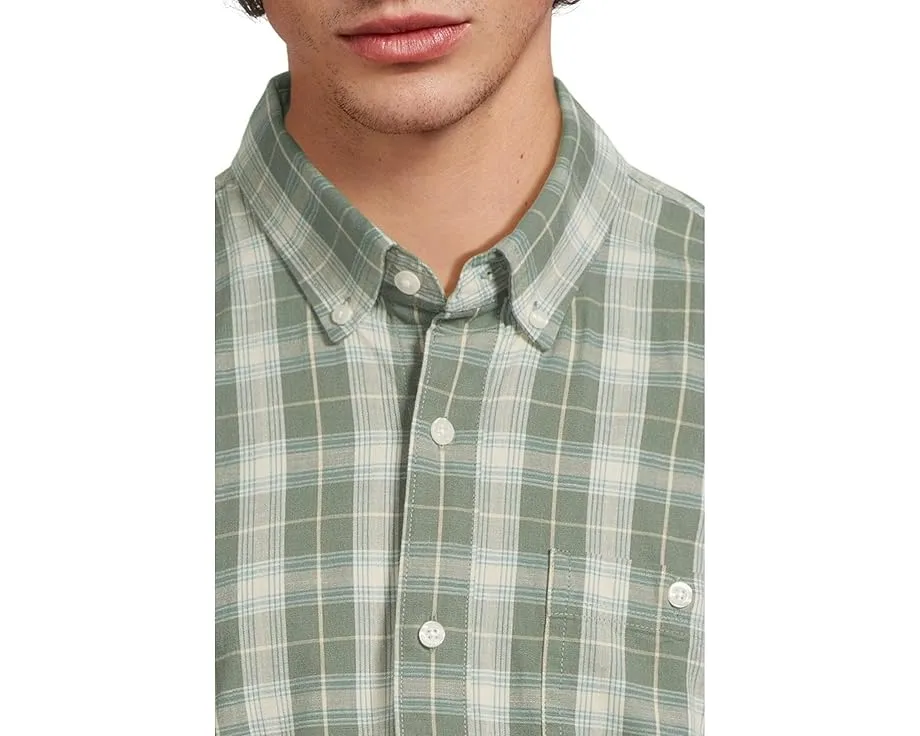 Рубашка L.L.Bean Comfort Stretch Chambray в клетку с коротким рукавом