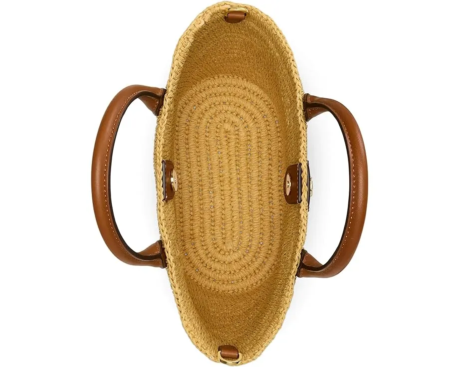 Сумка-тоут Lauren Ralph Lauren Medium Brie из соломки с кожаными ручками