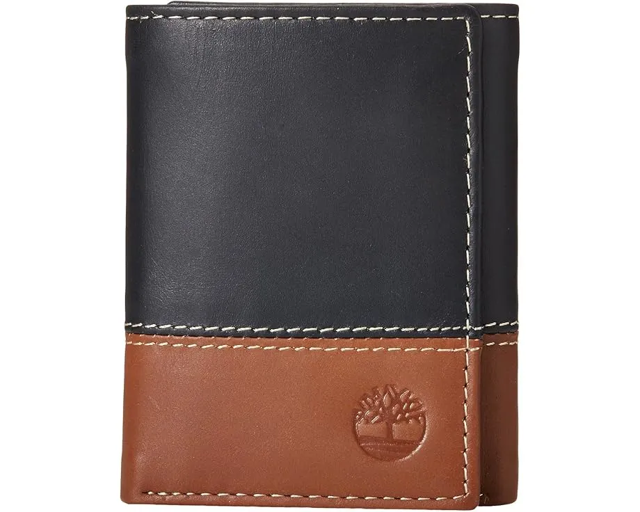 Портмоне Timberland Two-Tone Trifold из гладкой кожи с отделением для купюр