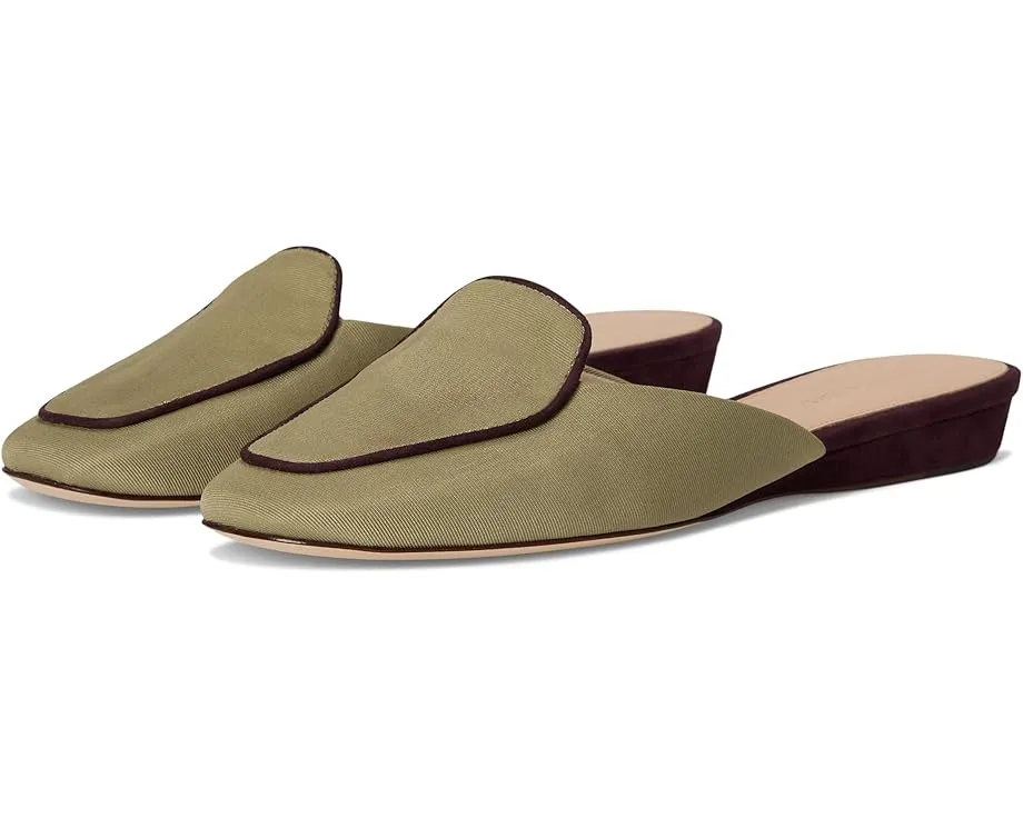 Туфли-мюли Veronica Beard Moritz из ткани faille с низким каблуком и контрастной окантовкой