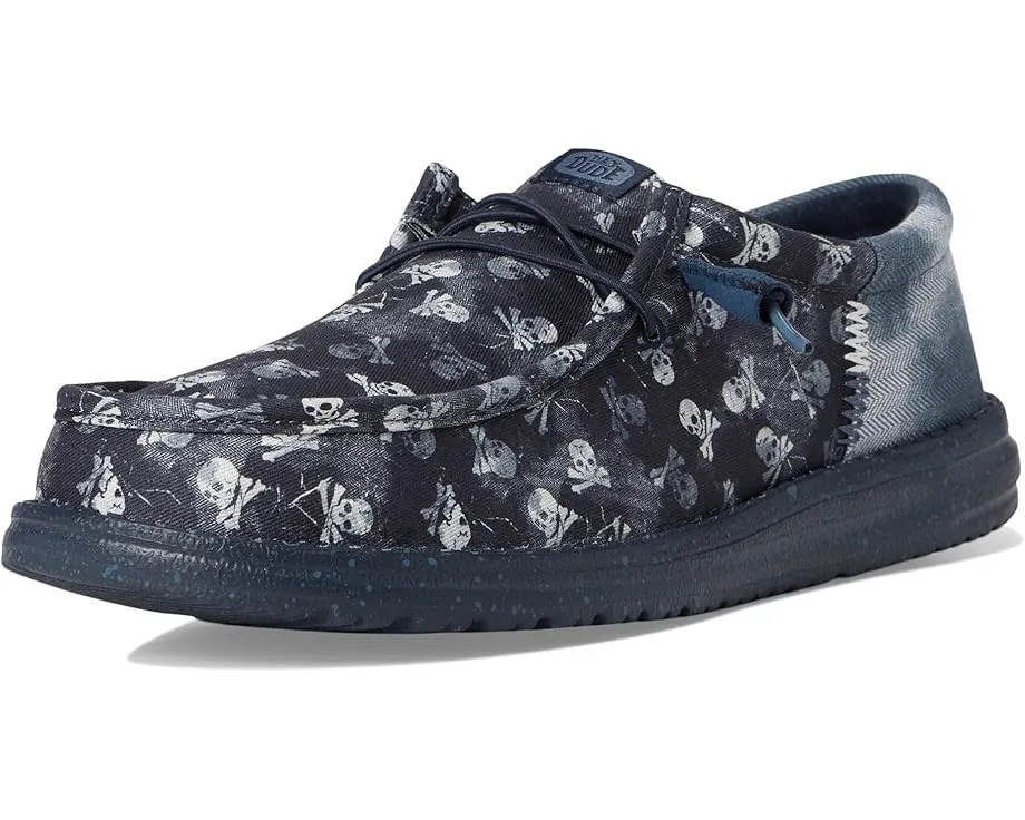 Кроссовки Hey Dude Wally Funk Skull Print с принтом черепа и эластичными шнурками