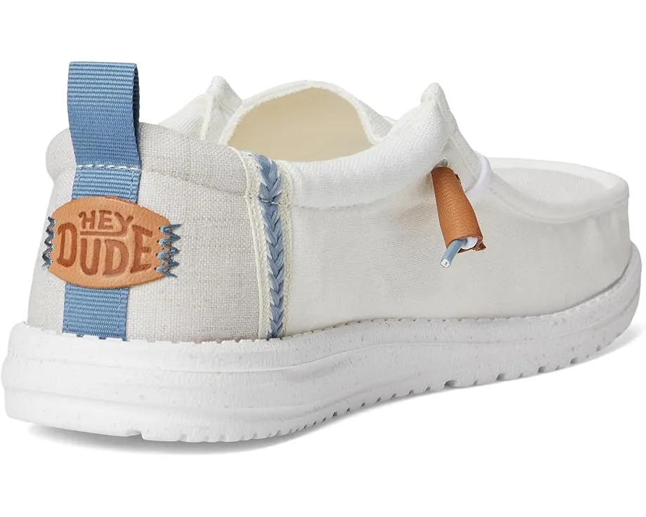 Кроссовки Hey Dude Wally Summer Linen с кожаными кисточками и круглым носком