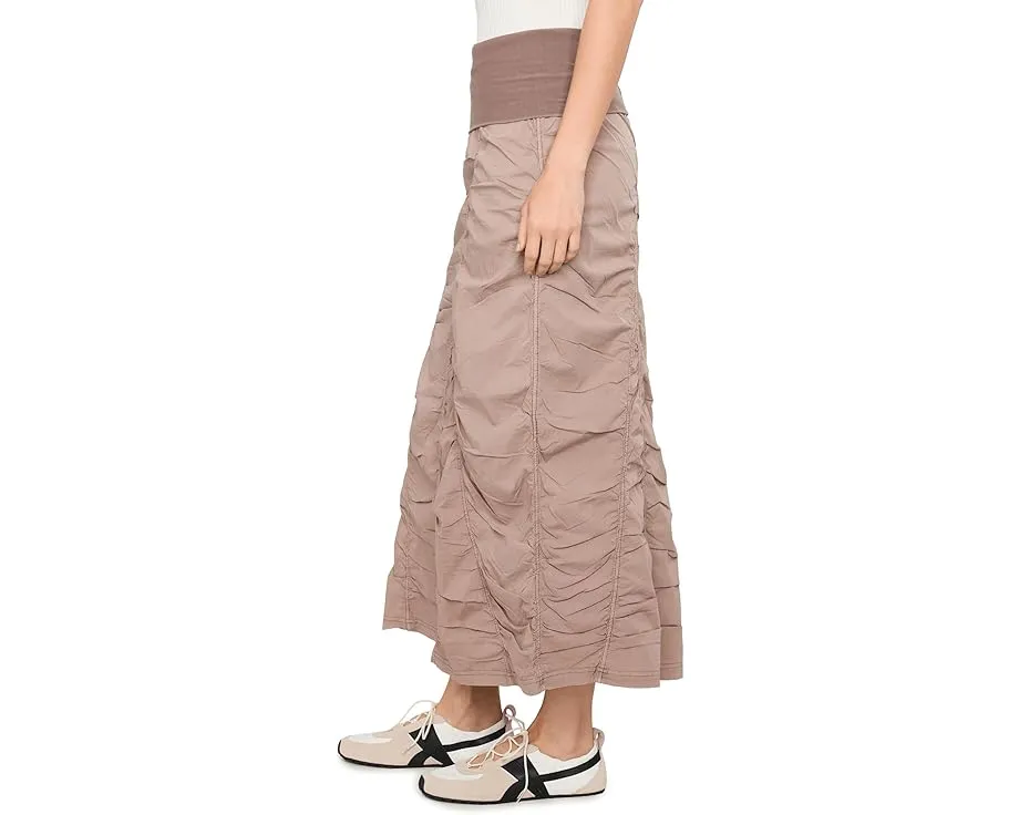 XCVI юбка Gored Peasant Skirt в норковом цвете из стрейч-поплина