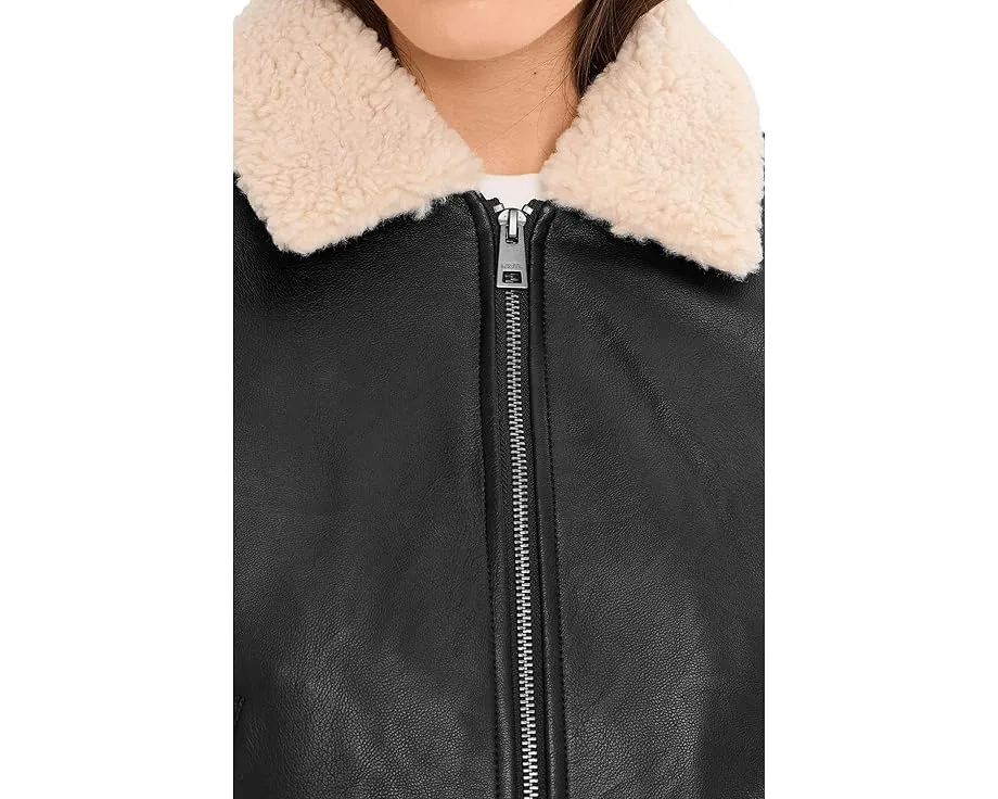 Куртка-бомбер Levi's из искусственной кожи с воротником из шерпи