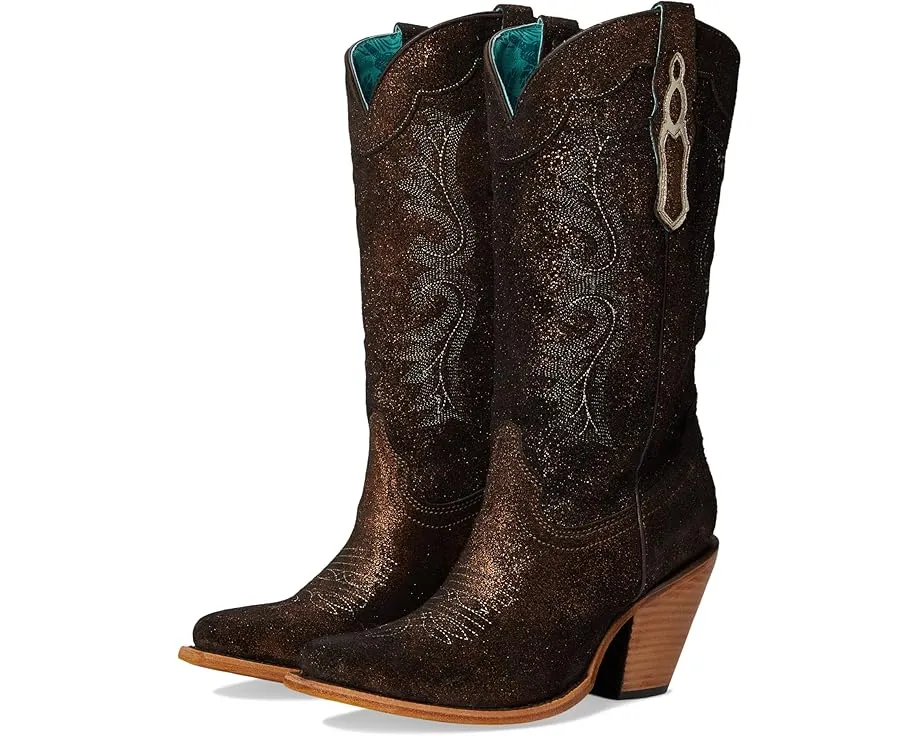 Сапоги Corral Z5240 до середины икры с металлизированной кожей и вышивкой