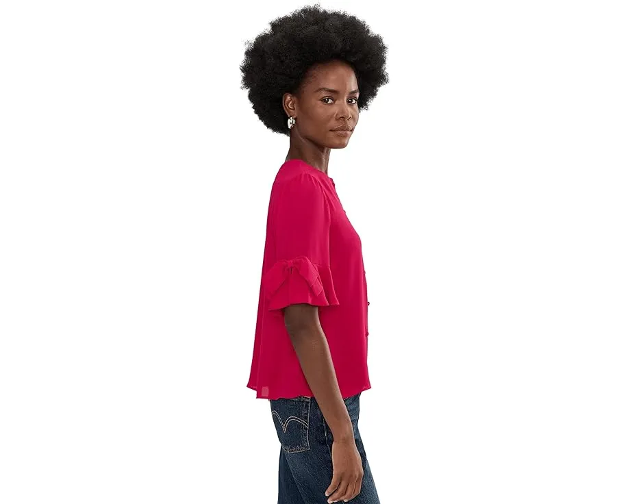 Топ CeCe с пышным рукавом до локтя и бантом