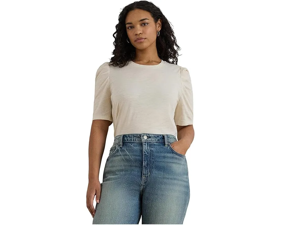 Топ Slub Jersey Puff-Sleeve с буфами из джерси Lauren Ralph Lauren