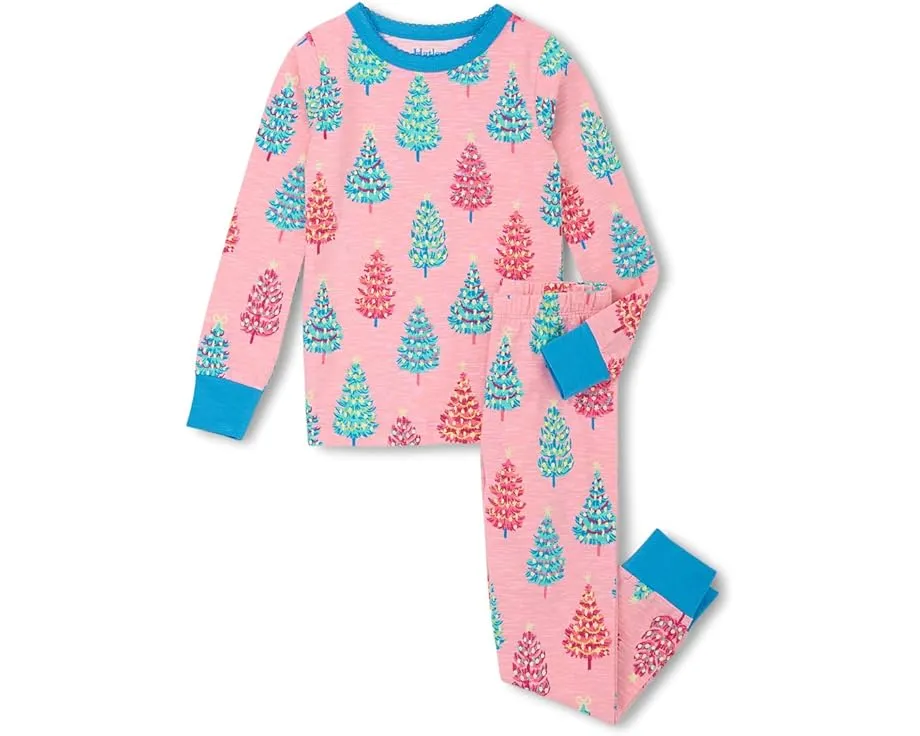 Детский комплект пижамы из эластичного хлопка Hatley Kids с контрастной отделкой