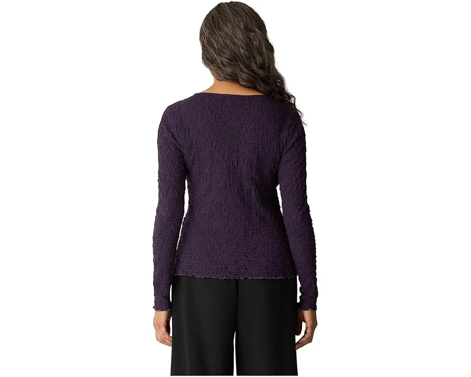 Топ Eileen Fisher с круглым вырезом из жаккарда с объемным узором