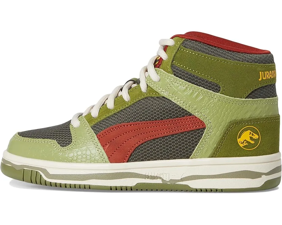 Кроссовки PUMA Kids Rebound Layup Mid Jurassic World с тематическим дизайном