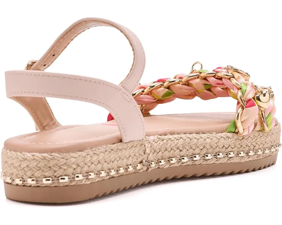 Детские сандалии Steve Madden Gizmo с плетеными ленточными бретелями и жемчужным декором