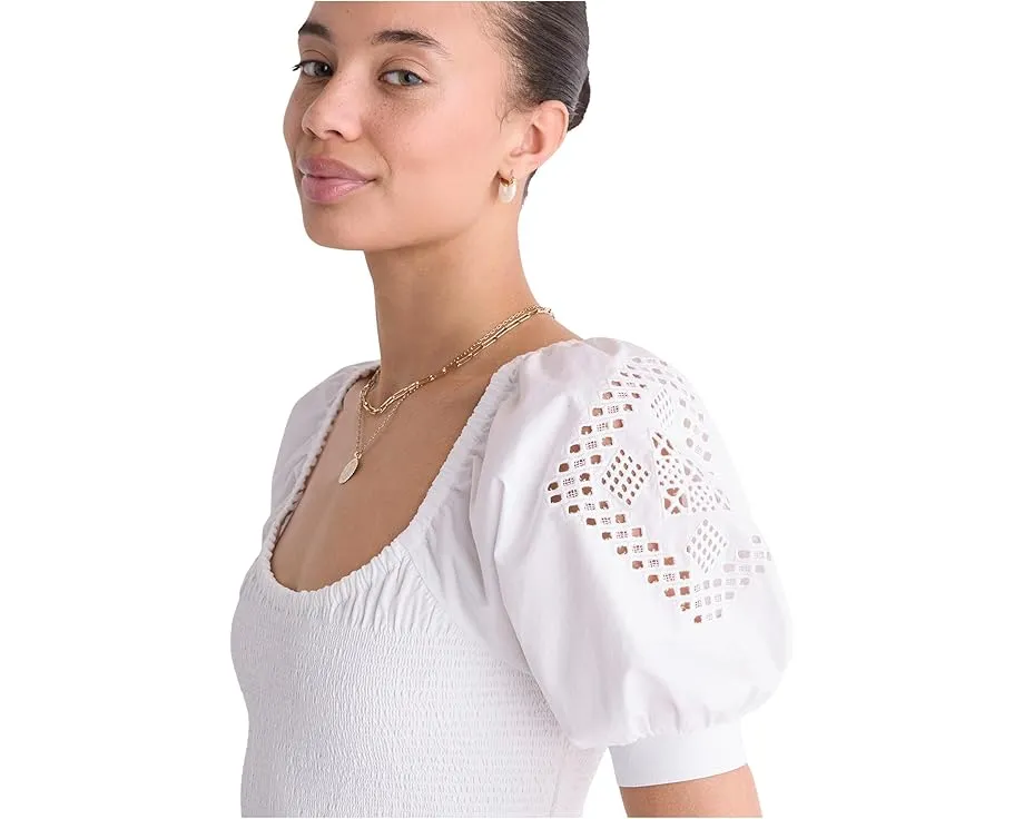 Ellen Eyelet Lace Dress от Vineyard Vines с пышными рукавами и кружевом