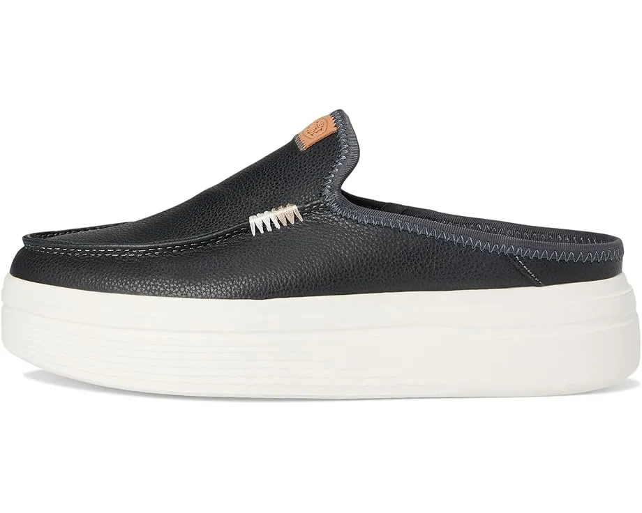 Слипоны Hey Dude Austin Lift Leather с кожаным верхом и платформой