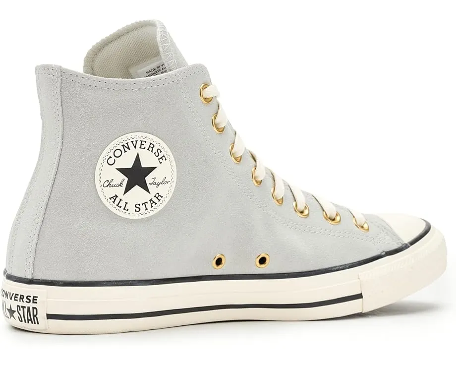 Кроссовки Converse Chuck Taylor All Star Suede High-Top из замши с золотыми люверсами