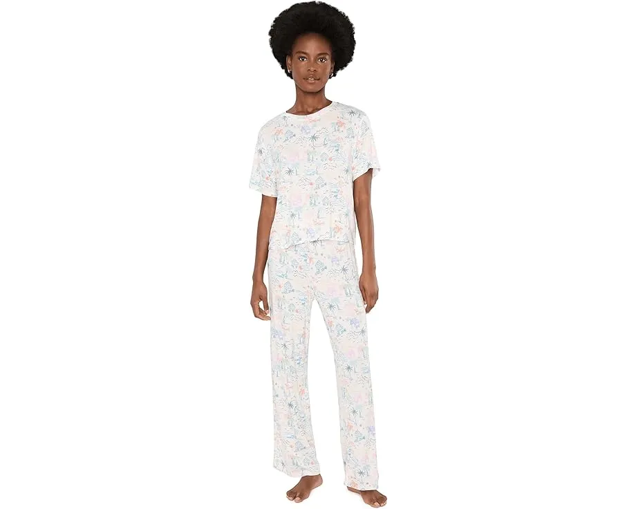 Комплект футболки и брюк All American Tee Pants Set HONEYDEW с листовым принтом