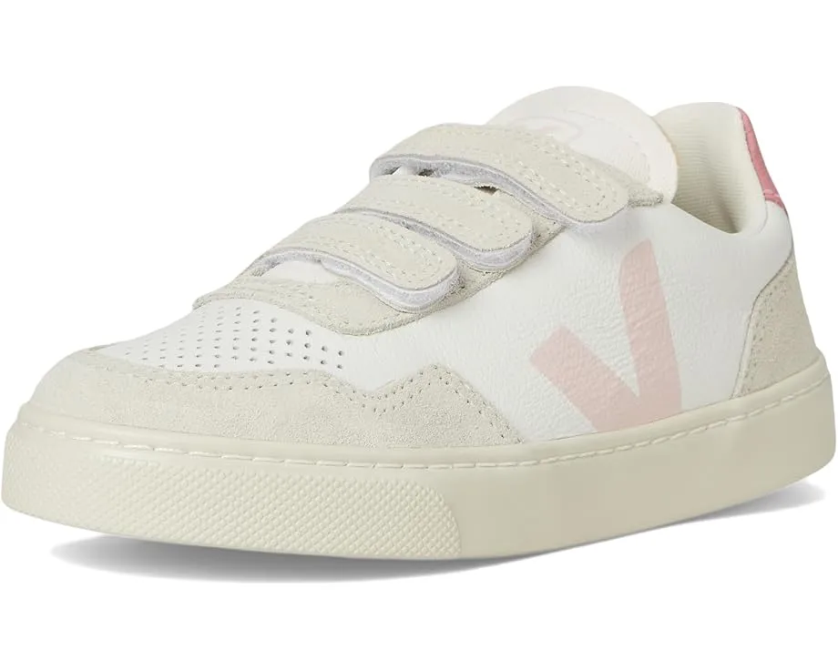 Детские кроссовки VEJA Small V-90 из кожи с застежкой на липучках