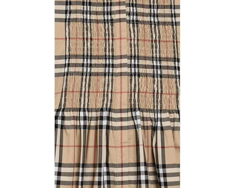 Платье Burberry Kids Rose в клетку с вышивкой пико