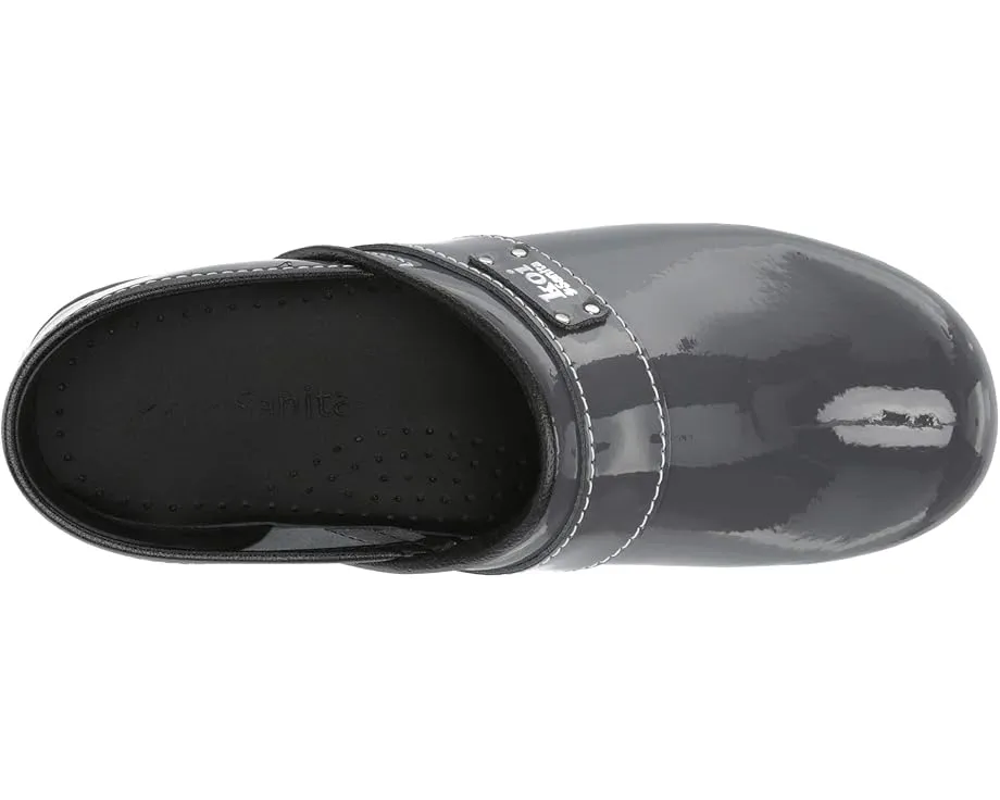 Сабо Sanita Lindsey by Koi с рокерной подошвой из лаковой кожи