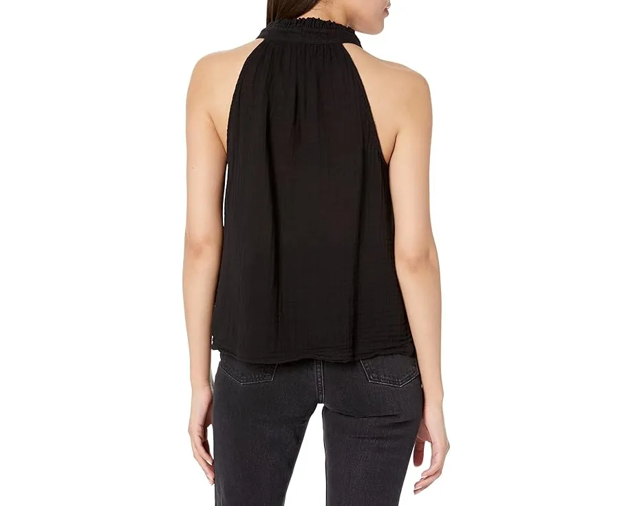 Michael Stars майка Viola с разрезным V-образным вырезом и рюшами