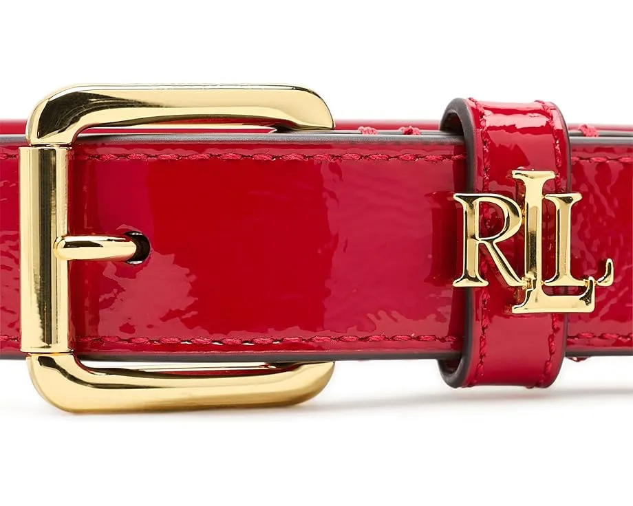 Узкий ремень Lauren Ralph Lauren Logo Keeper из лакированной кожи с гравировкой