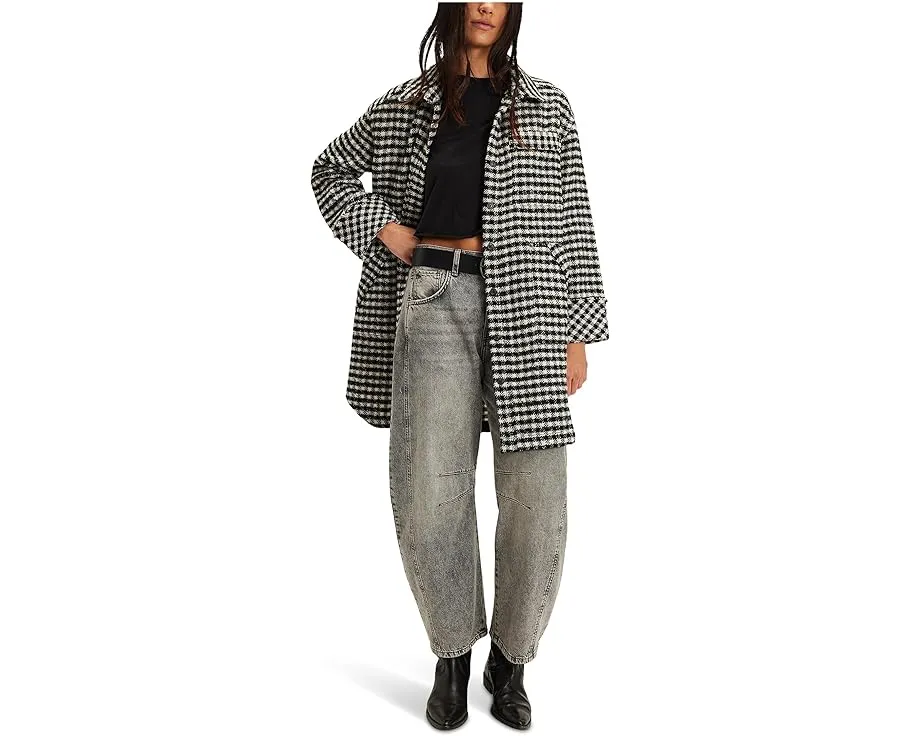 Рубашка We The Free Get Around в гусиную лапку с накладными карманами