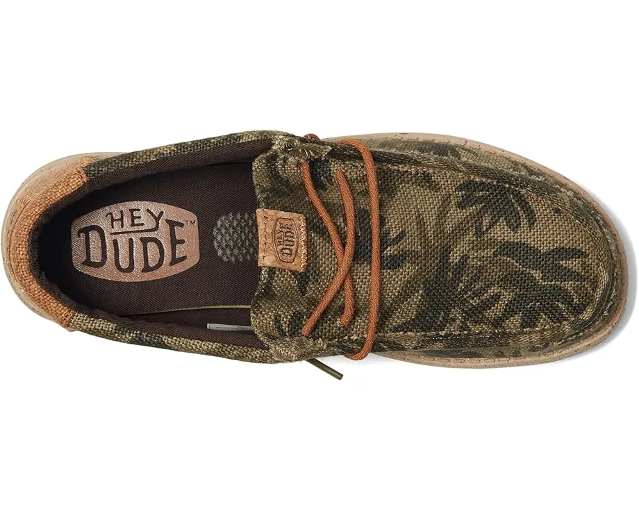 Легкие слипоны Wally Palm Jute с верхом из джута и тропическим принтом Hey Dude