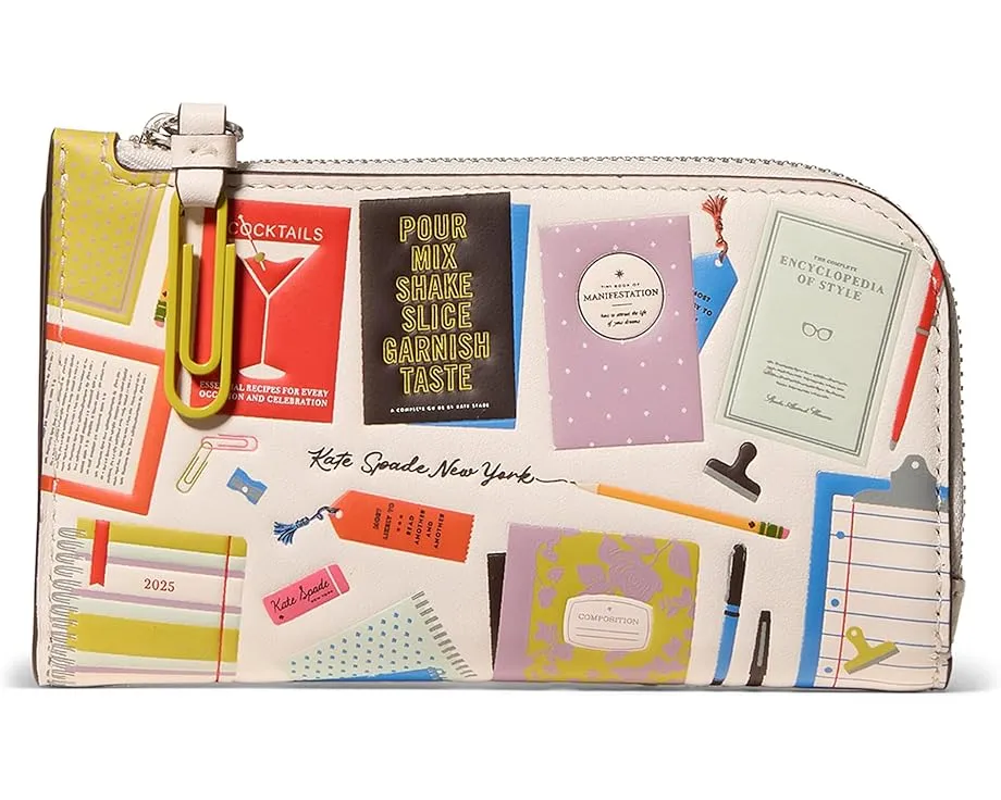 Kate Spade New York Page Turner Bestsellers Print кожаный компактный бифолд