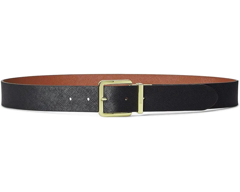 Двусторонний кожаный ремень Lauren Ralph Lauren с узором в клетку