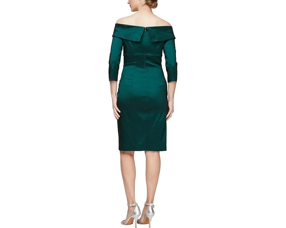 Alex Evenings короткое платье из тафты с открытыми плечами