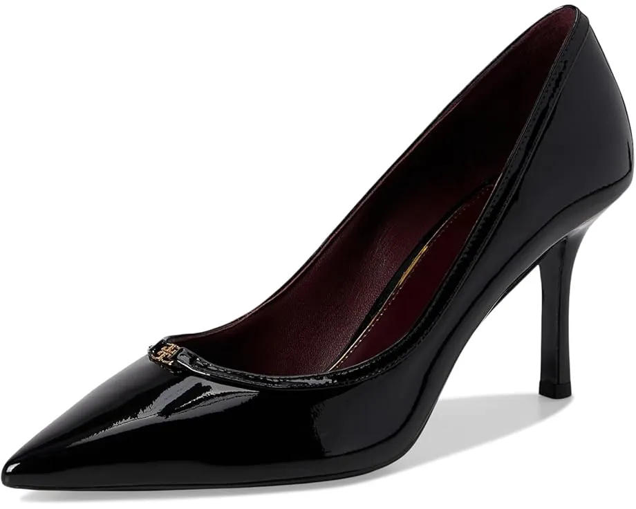 Туфли-лодочки Double T-Buckle Pump с острым носком на каблуке 80 мм Tory Burch