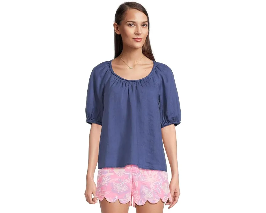 Блуза Lilly Pulitzer Calais Short Sleeve из льна с коротким рукавом