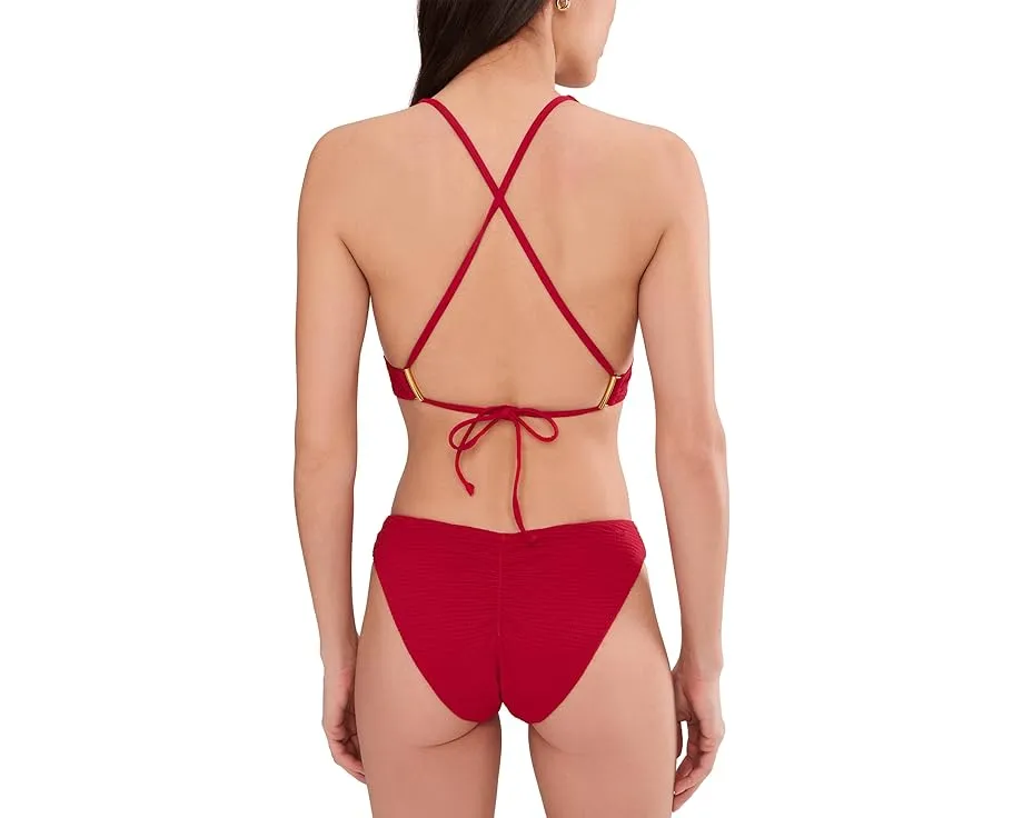 Топ BECCA Riviera Mira с текстурой жатки и золотыми пряжками