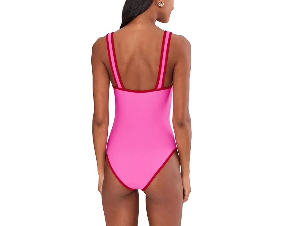 Цельный купальник Cala с квадратным вырезом и контрастным кантом