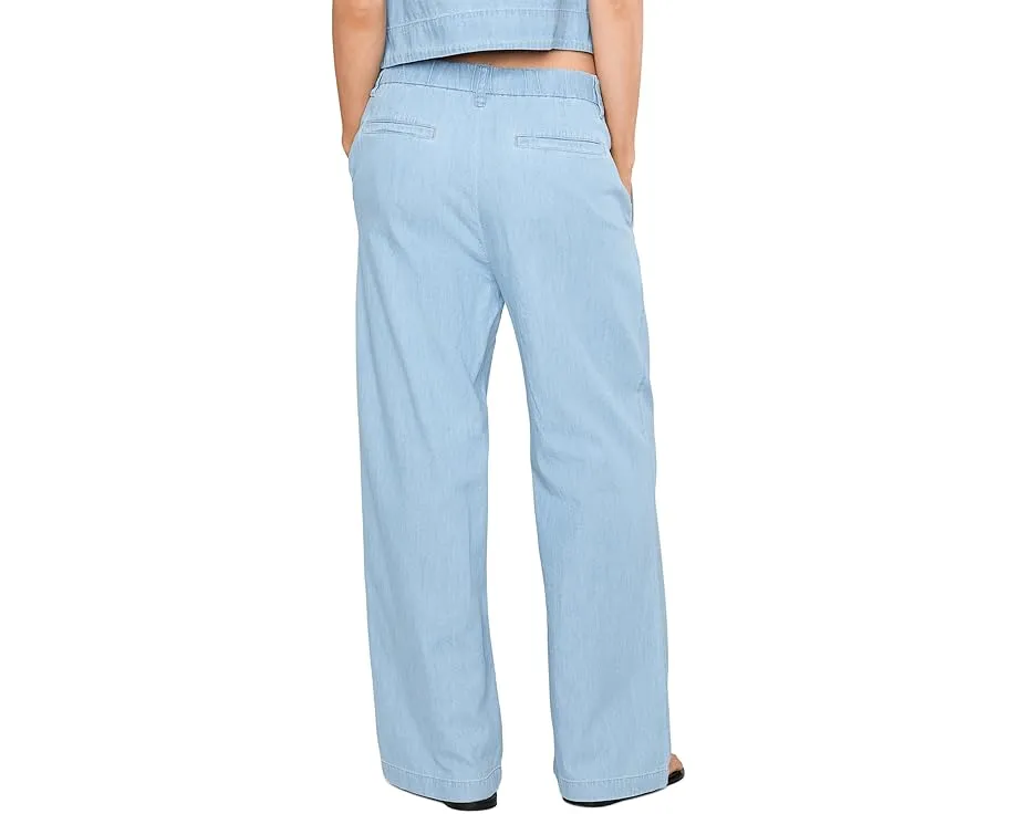 Lightweight Organic Cotton Denim High-Waisted Full Length Trousers