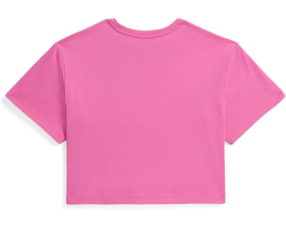 Floral-Print Logo Cotton Boxy Tee (Big Kid)