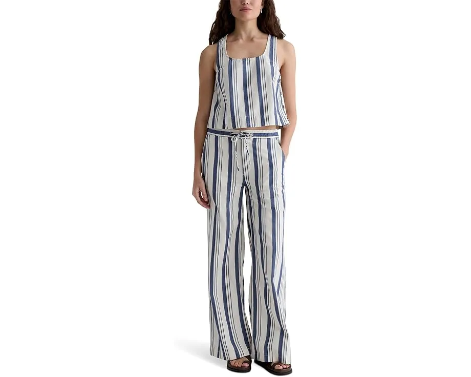 Широкие брюки AG Jeans Carolyn на резинке с принтом Line Up