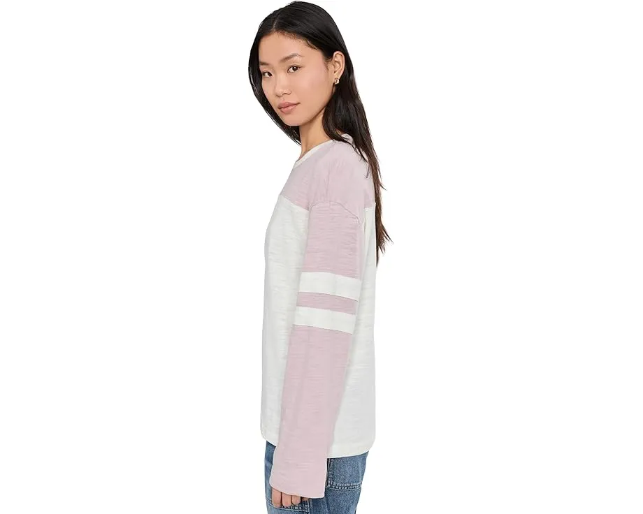 Длинная футболка Faherty Sunwashed Slub Varsity Long Sleeve Tee из органического хлопка