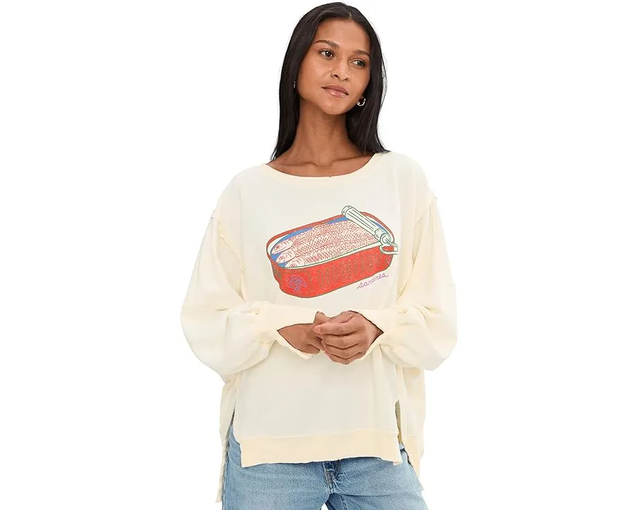 Свитер Free People Graphic Camden с принтом и удлиненным низом