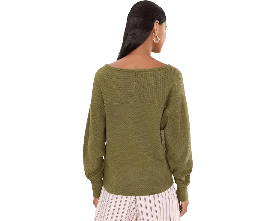 Free People Длинный рукав Jess из термоткани с лодочкой