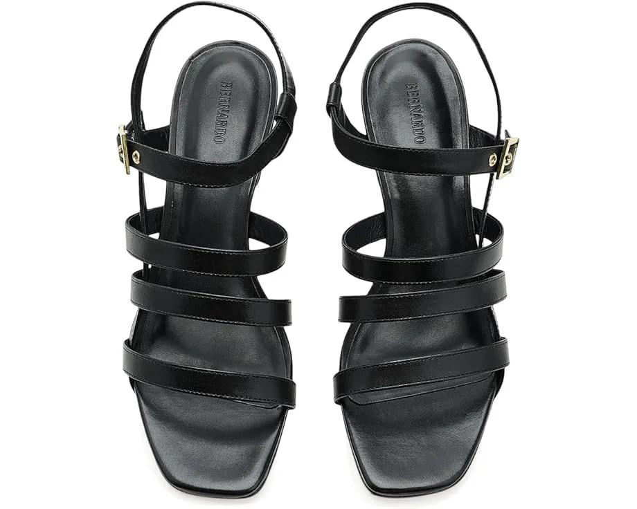 Сандалии Bernardo Novi с обёртывающими ремешками на изогнутом каблуке