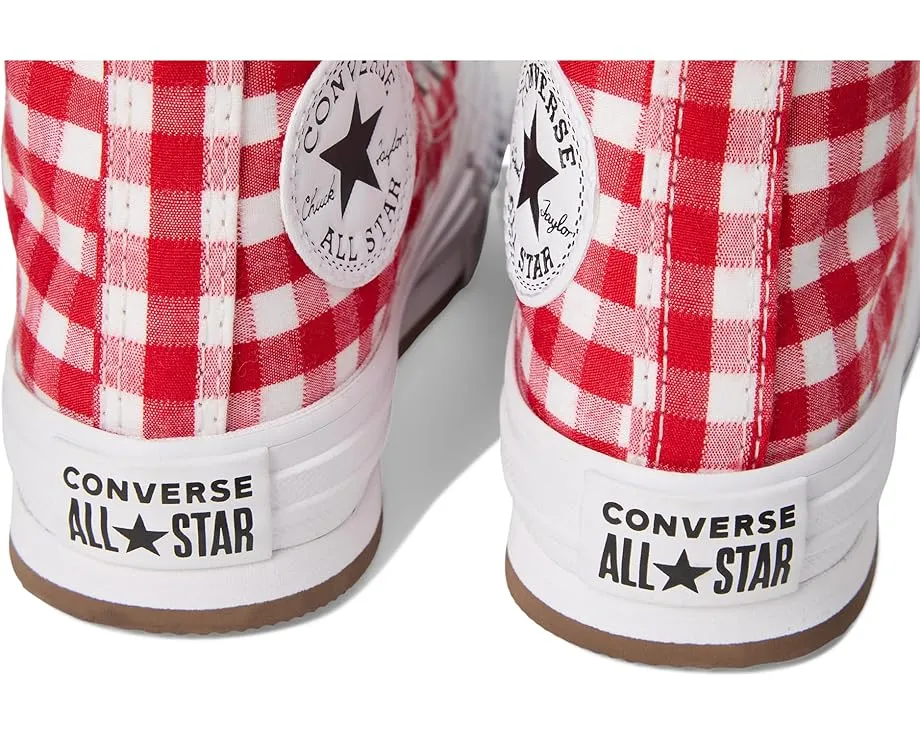 Кеды Converse Chuck Taylor All Star Eva Lift Checkered на платформе с клетчатым принтом