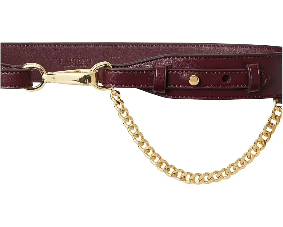 Кожаный ремень Lauren Ralph Lauren с цепочкой и застежкой-карабином