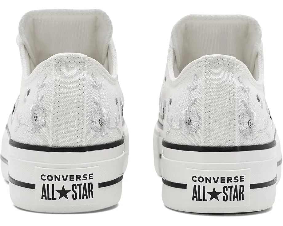 Кеды Chuck Taylor All Star Lift Platform Sequin Flowers низкие Converse с пайетками и цветами