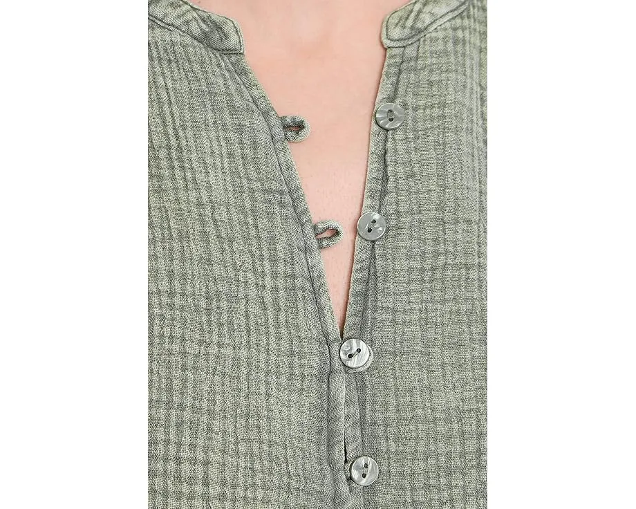 Топ Splendid Ava из воздушной марли с пуговицами и V-образным вырезом