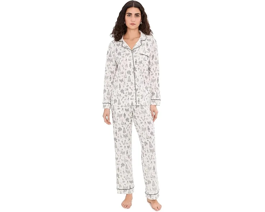 Комплект пижамы Bedhead PJs Classic с длинными рукавами из хлопкового трикотажа